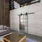 Glasschiebetür BARN-LINE Loft Schwarzlack 05 Blickdicht Glasschiebetür BARN-LINE Loft Schwarzlack 05 Blickdicht