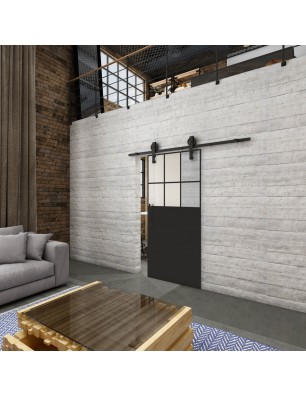 Glasschiebetür BARN-LINE Loft Schwarzlack 27 Blickdicht
