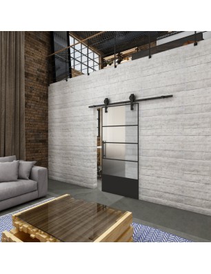 Glasschiebetür BARN-LINE Loft Schwarzlack 31 Blickdicht
