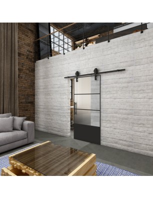 Glasschiebetür BARN-LINE Loft Schwarzlack 32 Blickdicht