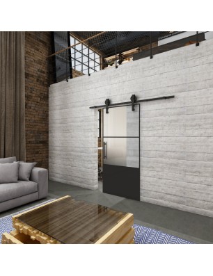 Glasschiebetür BARN-LINE Loft Schwarzlack 33 Blickdicht