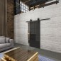 Glasschiebetür BARN-LINE Loft Schwarzlack 35 Auf Grauglas Glasschiebetür BARN-LINE Loft Schwarzlack 35 Auf Grauglas