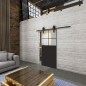 Glasschiebetür BARN-LINE Loft Schwarzlack 23 Auf Klarglas