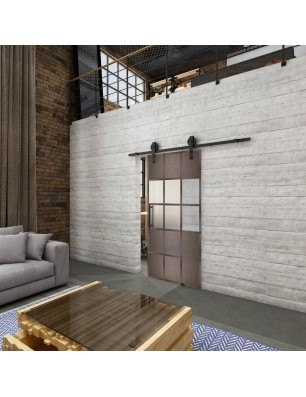 Glasschiebetür BARN-LINE Loft Rosteisen Genietet 31 Blickdicht