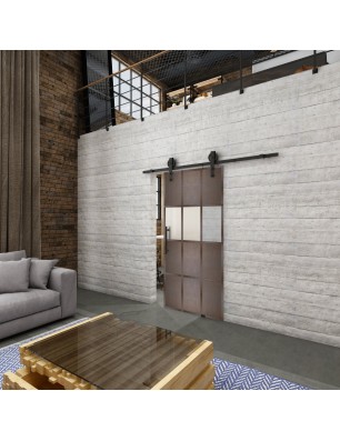 Glasschiebetür BARN-LINE Loft Rosteisen Genietet 32 Blickdicht