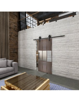 Glasschiebetür BARN-LINE Loft Rosteisen Genietet 33 Blickdicht