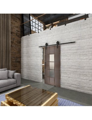 Glasschiebetür BARN-LINE Loft Rosteisen Genietet 34 Blickdicht