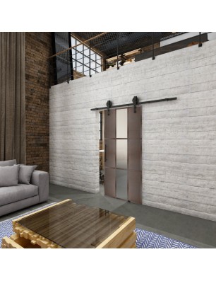Glasschiebetür BARN-LINE Loft Rosteisen Genietet 36 Blickdicht