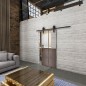 Glasschiebetür BARN-LINE Loft Rosteisen Genietet 20 Auf Klarglas Glasschiebetür BARN-LINE Loft Rosteisen Genietet 20 Auf Klarglas