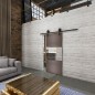 Glasschiebetür BARN-LINE Loft Rosteisen Genietet 27 Auf Klarglas Glasschiebetür BARN-LINE Loft Rosteisen Genietet 27 Auf Klarglas