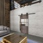 Glasschiebetür BARN-LINE Loft Rosteisen Genietet 28 Auf Klarglas Glasschiebetür BARN-LINE Loft Rosteisen Genietet 28 Auf Klarglas
