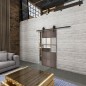 Glasschiebetür BARN-LINE Loft Rosteisen Genietet 31 Auf Klarglas Glasschiebetür BARN-LINE Loft Rosteisen Genietet 31 Auf Klarglas
