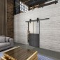 Glasschiebetür BARN-LINE Loft Schwarzeisen Genietet 20 Blickdicht Glasschiebetür BARN-LINE Loft Schwarzeisen Genietet 20 Blickdicht