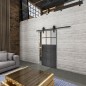Glasschiebetür BARN-LINE Loft Schwarzeisen Genietet 21 Blickdicht