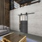Glasschiebetür BARN-LINE Loft Schwarzeisen Genietet 23 Blickdicht Glasschiebetür BARN-LINE Loft Schwarzeisen Genietet 23 Blickdicht
