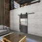 Glasschiebetür BARN-LINE Loft Schwarzeisen Genietet 25 Blickdicht