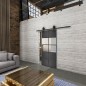 Glasschiebetür BARN-LINE Loft Schwarzeisen Genietet 28 Blickdicht Glasschiebetür BARN-LINE Loft Schwarzeisen Genietet 28 Blickdicht