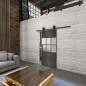 Glasschiebetür BARN-LINE Loft Schwarzeisen Genietet 31 Blickdicht Glasschiebetür BARN-LINE Loft Schwarzeisen Genietet 31 Blickdicht
