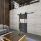 Glasschiebetür BARN-LINE Loft Schwarzeisen Genietet 32 Blickdicht Glasschiebetür BARN-LINE Loft Schwarzeisen Genietet 32 Blickdicht