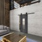 Glasschiebetür BARN-LINE Loft Schwarzeisen Genietet 34 Blickdicht