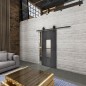 Glasschiebetür BARN-LINE Loft Schwarzeisen Genietet 35 Blickdicht Glasschiebetür BARN-LINE Loft Schwarzeisen Genietet 35 Blickdicht