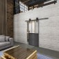 Glasschiebetür BARN-LINE Loft Schwarzeisen Genietet 24 Auf Klarglas