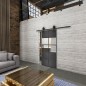Glasschiebetür BARN-LINE Loft Schwarzeisen Genietet 28 Auf Klarglas Glasschiebetür BARN-LINE Loft Schwarzeisen Genietet 28 Auf Klarglas