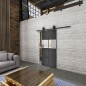 Glasschiebetür BARN-LINE Loft Schwarzeisen Genietet 29 Auf Klarglas Glasschiebetür BARN-LINE Loft Schwarzeisen Genietet 29 Auf Klarglas