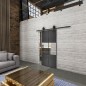 Glasschiebetür BARN-LINE Loft Schwarzeisen Genietet 30 Auf Klarglas Glasschiebetür BARN-LINE Loft Schwarzeisen Genietet 30 Auf Klarglas