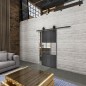 Glasschiebetür BARN-LINE Loft Schwarzeisen Genietet 33 Auf Klarglas Glasschiebetür BARN-LINE Loft Schwarzeisen Genietet 33 Auf Klarglas
