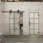 Glasschiebetür BARN-LINE Loft Schwarzlack 06 Blickdicht