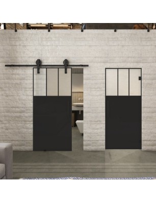 Glasschiebetür BARN-LINE Loft Schwarzlack 29 Blickdicht
