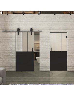 Glasschiebetür BARN-LINE Loft Schwarzlack 30 Blickdicht