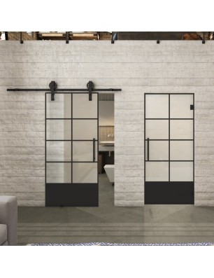 Glasschiebetür BARN-LINE Loft Schwarzlack 34 Blickdicht