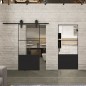Glasschiebetür BARN-LINE Loft Schwarzlack 33 Auf Klarglas Glasschiebetür BARN-LINE Loft Schwarzlack 33 Auf Klarglas