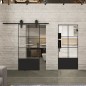 Glasschiebetür BARN-LINE Loft Schwarzlack 35 Auf Klarglas Glasschiebetür BARN-LINE Loft Schwarzlack 35 Auf Klarglas