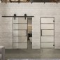 Glasschiebetür BARN-LINE Loft Rosteisen Genietet 01 Blickdicht Glasschiebetür BARN-LINE Loft Rosteisen Genietet 01 Blickdicht