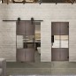 Glasschiebetür BARN-LINE Loft Rosteisen Genietet 30 Auf Klarglas Glasschiebetür BARN-LINE Loft Rosteisen Genietet 30 Auf Klarglas