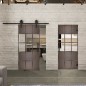 Glasschiebetür BARN-LINE Loft Rosteisen Genietet 31 Auf Klarglas Glasschiebetür BARN-LINE Loft Rosteisen Genietet 31 Auf Klarglas