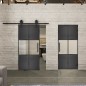 Glasschiebetür BARN-LINE Loft Schwarzeisen Genietet 30 Blickdicht Glasschiebetür BARN-LINE Loft Schwarzeisen Genietet 30 Blickdicht
