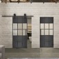Glasschiebetür BARN-LINE Loft Schwarzeisen Genietet 31 Blickdicht Glasschiebetür BARN-LINE Loft Schwarzeisen Genietet 31 Blickdicht