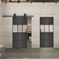 Glasschiebetür BARN-LINE Loft Schwarzeisen Genietet 32 Blickdicht Glasschiebetür BARN-LINE Loft Schwarzeisen Genietet 32 Blickdicht
