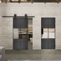 Glasschiebetür BARN-LINE Loft Schwarzeisen Genietet 30 Auf Klarglas Glasschiebetür BARN-LINE Loft Schwarzeisen Genietet 30 Auf Klarglas