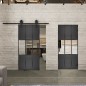Glasschiebetür BARN-LINE Loft Schwarzeisen Genietet 33 Auf Klarglas Glasschiebetür BARN-LINE Loft Schwarzeisen Genietet 33 Auf Klarglas