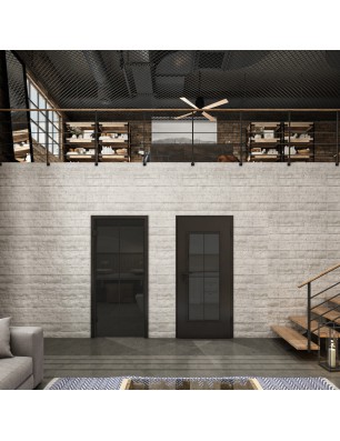 Lichtausschnitt Loft Schwarzlack 08 Auf Grauglas