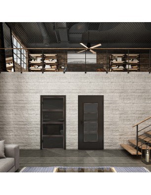 Lichtausschnitt Loft Rosteisen Genietet 02 Auf Grauglas