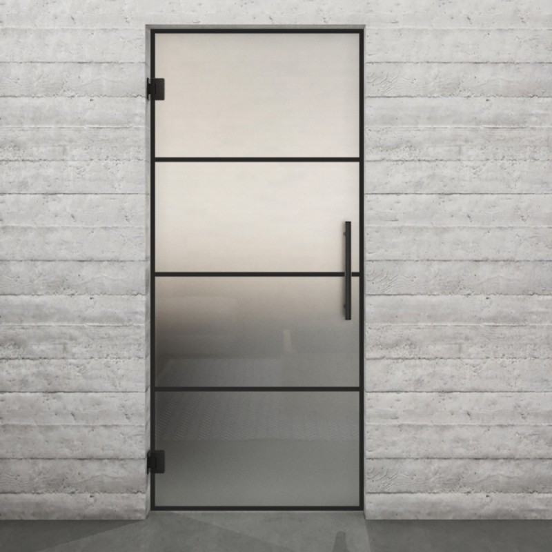 Pendeltür Loft Schwarzlack 02 Blickdicht