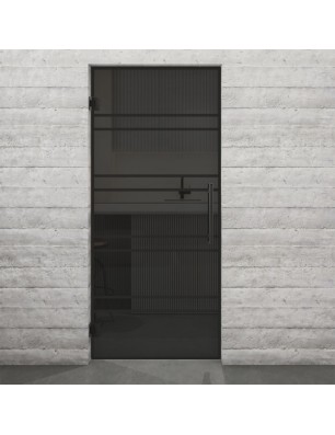 Pendeltür Loft Schwarzlack 16 Auf Grauglas-modernes Zuhause
