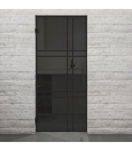 Pendeltür Loft Schwarzlack 20 Auf Grauglas-modernes Zuhause