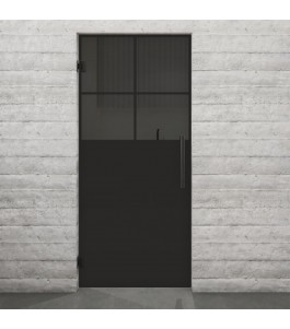 Pendeltür Loft Schwarzlack 23 Auf Grauglas-modernes Zuhause